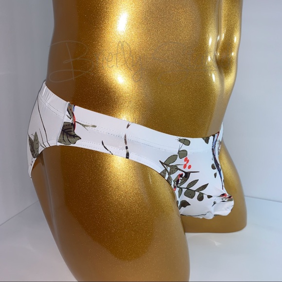 Bird Printed Ice Silk Briefs - Picture 2 of 6